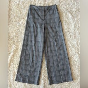 Calvin Klein Black, White and Gray Plaid Trousers